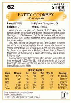 1991 Jockey Star Jockeys #62 Patty Cooksey Back